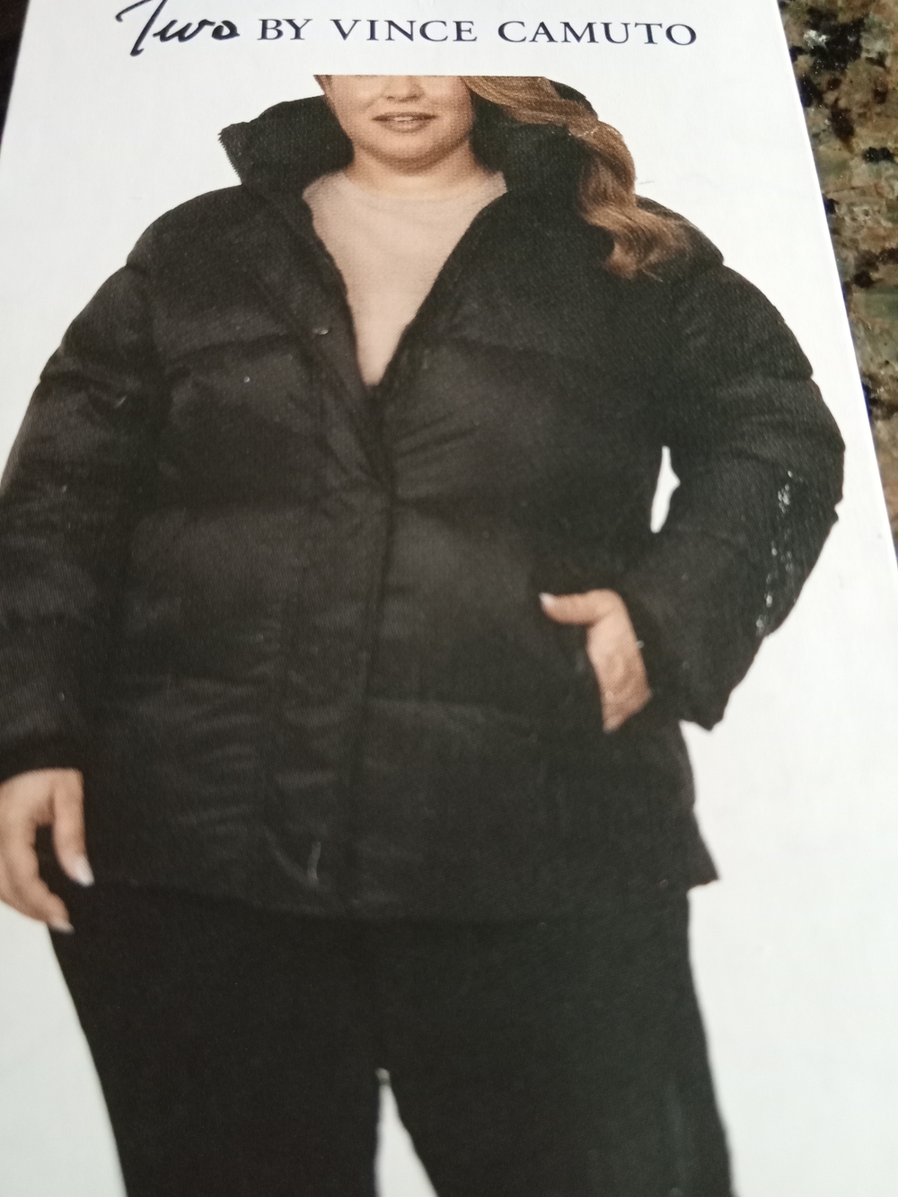 Two by Vince Camuto XXL Black Puffer Coat